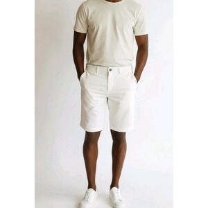 VB Miami white chino Bermudas Shorts for men Flat Front Summer Beach M